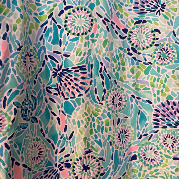 Lilly Pulitzer Dress Lilshield UPF 50+ Blue Ibiza Open Water Blue Green size XL - Picture 4 of 11